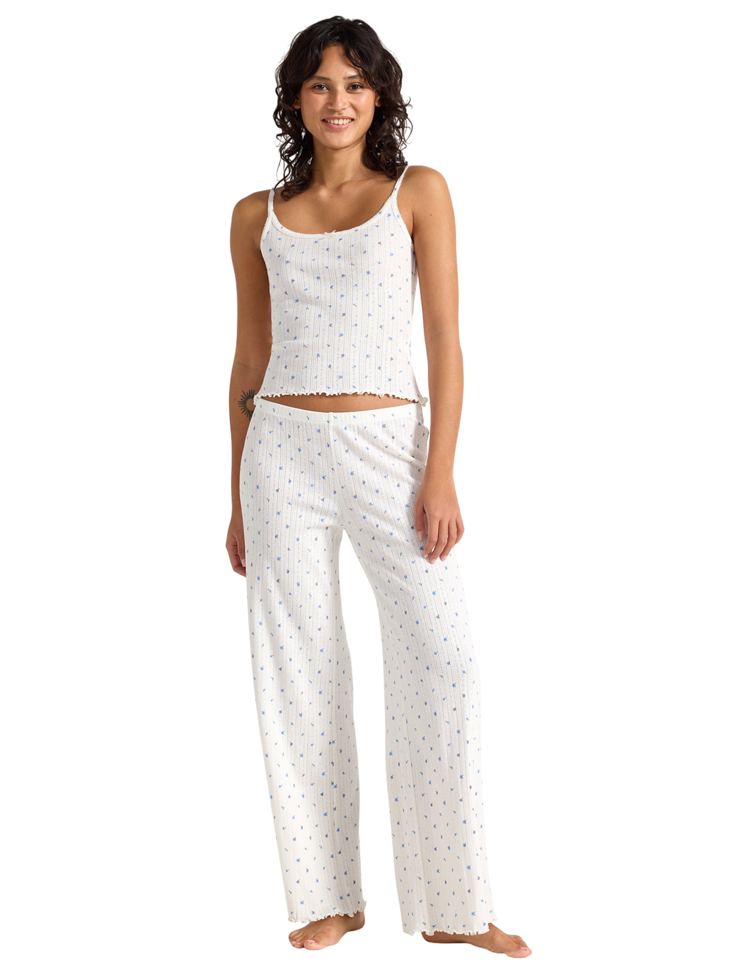 Lindex Pyjamahose in Weiß: Vorderseite