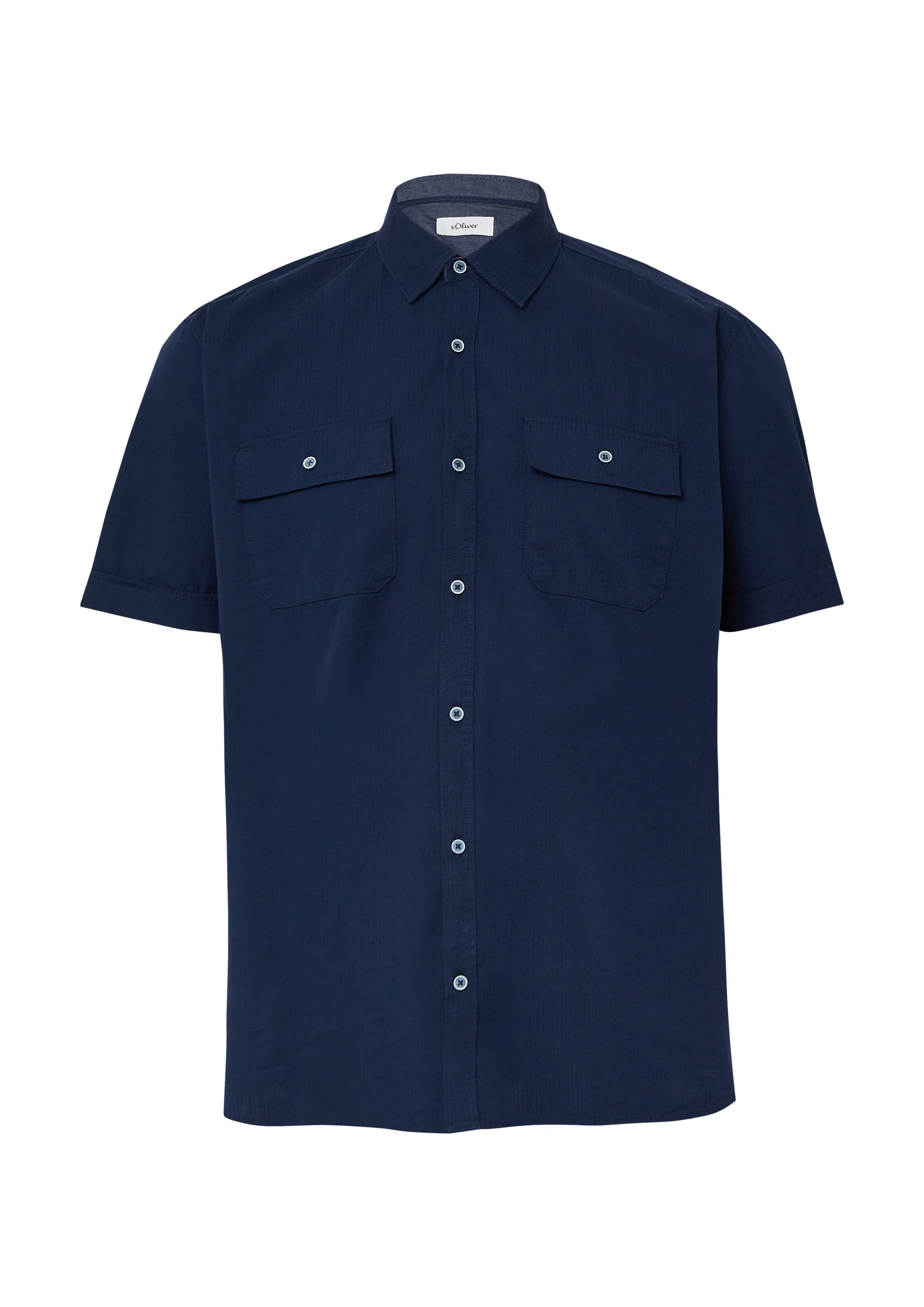 s.Oliver Men Big Sizes Hemd in Blau: Vorderseite