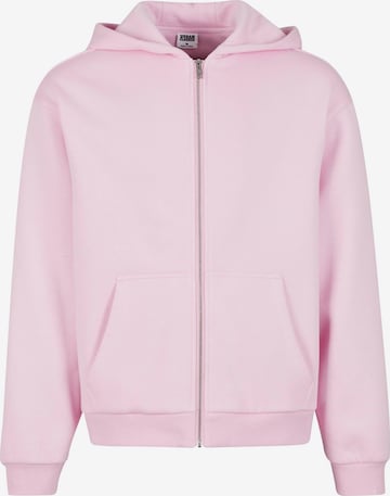 Veste de survêtement Urban Classics en rose : devant
