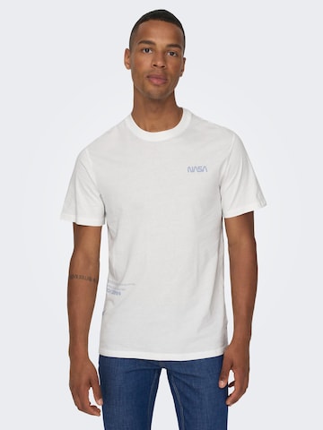 Only & Sons Shirt 'Nasa' in White: front