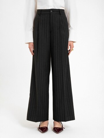 Antioch Wide leg Pantalon 'Aline' in Zwart: voorkant