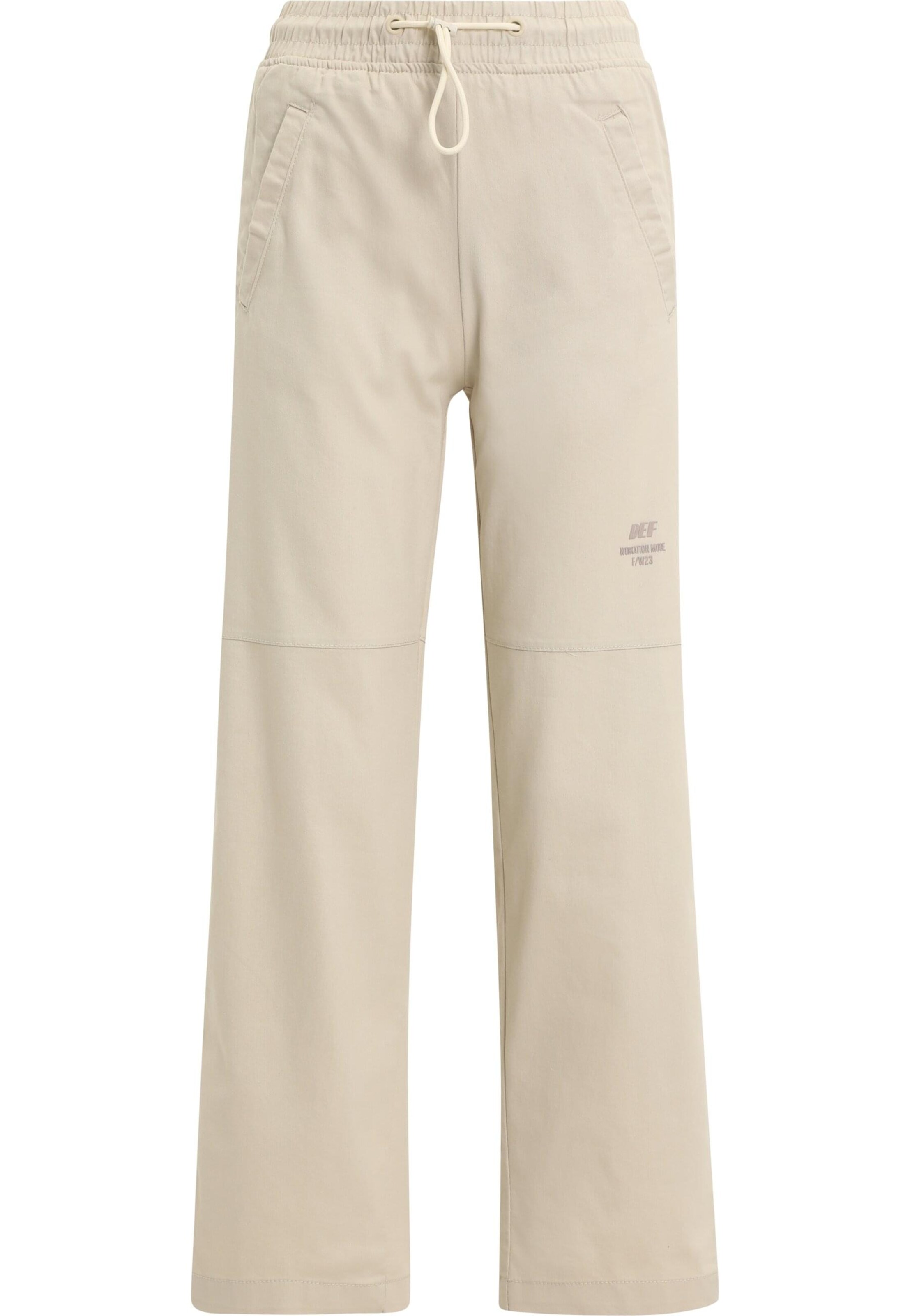 DEF Loosefit Kalhoty – béžová: přední strana