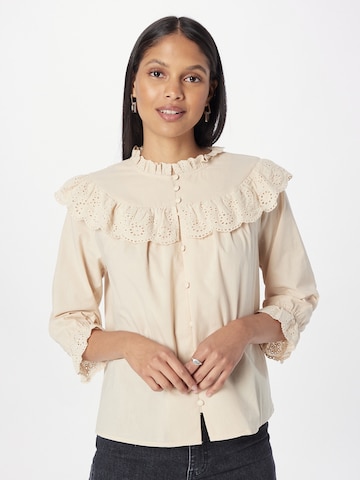 PULZ Jeans Blouse 'LILIBET' in Beige: voorkant