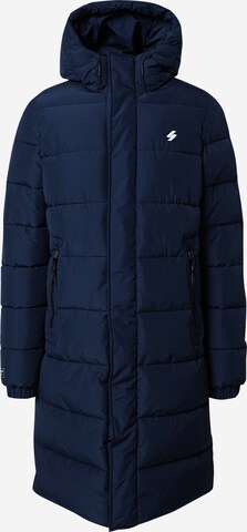 Superdry Zimní kabát – modrá: přední strana