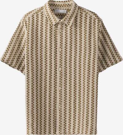Bershka Button Up Shirt in Light beige / Khaki / Olive, Item view