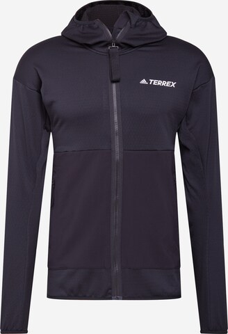 ADIDAS TERREX Funktionele fleece-jas in Zwart: voorkant