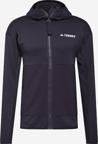 adidas TerrexTehnička flis jakna - crna boja: prednji dio