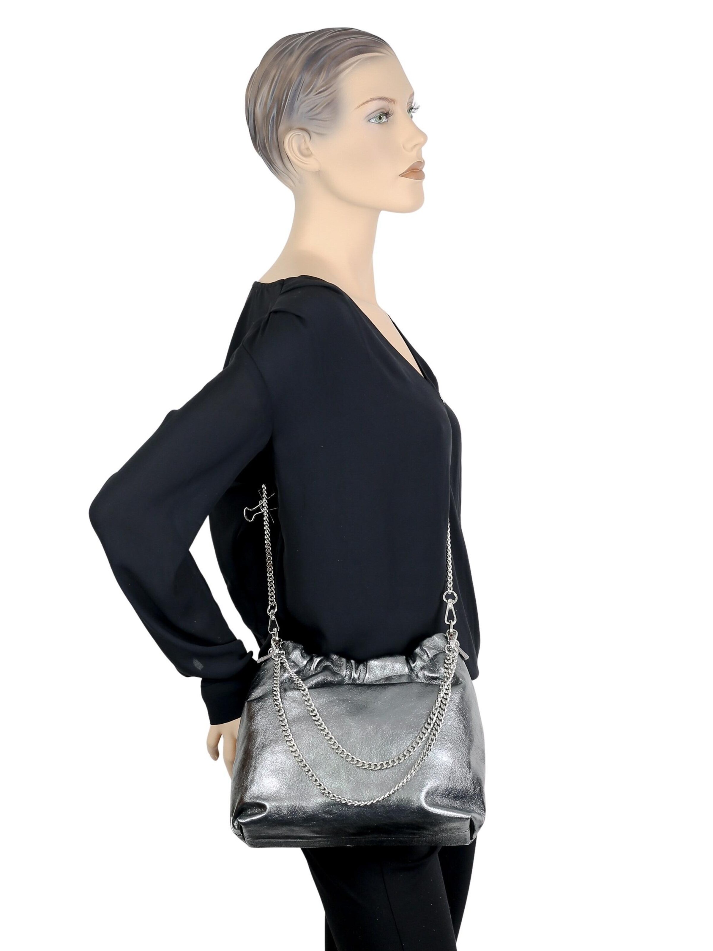 COLLEZIONE ALESSANDRO Crossbody Bag 'Chicca' in Silver