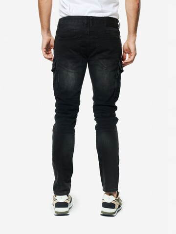 KOROSHI Regular Cargojeans i svart