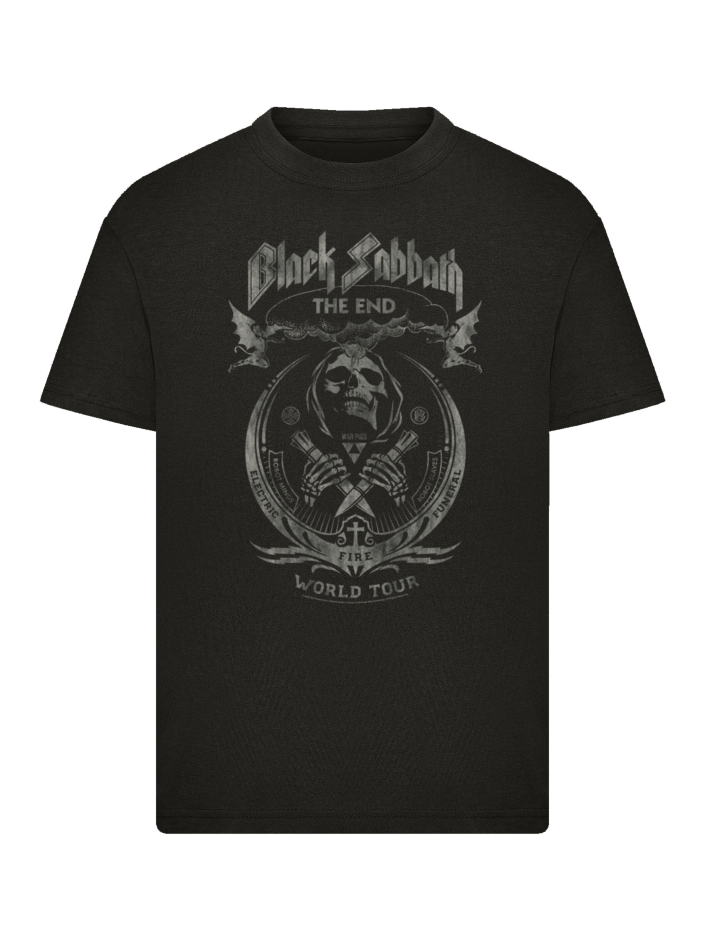 T-Shirt 'Black Sabbath The End World Tour' F4NT4STIC en noir : devant
