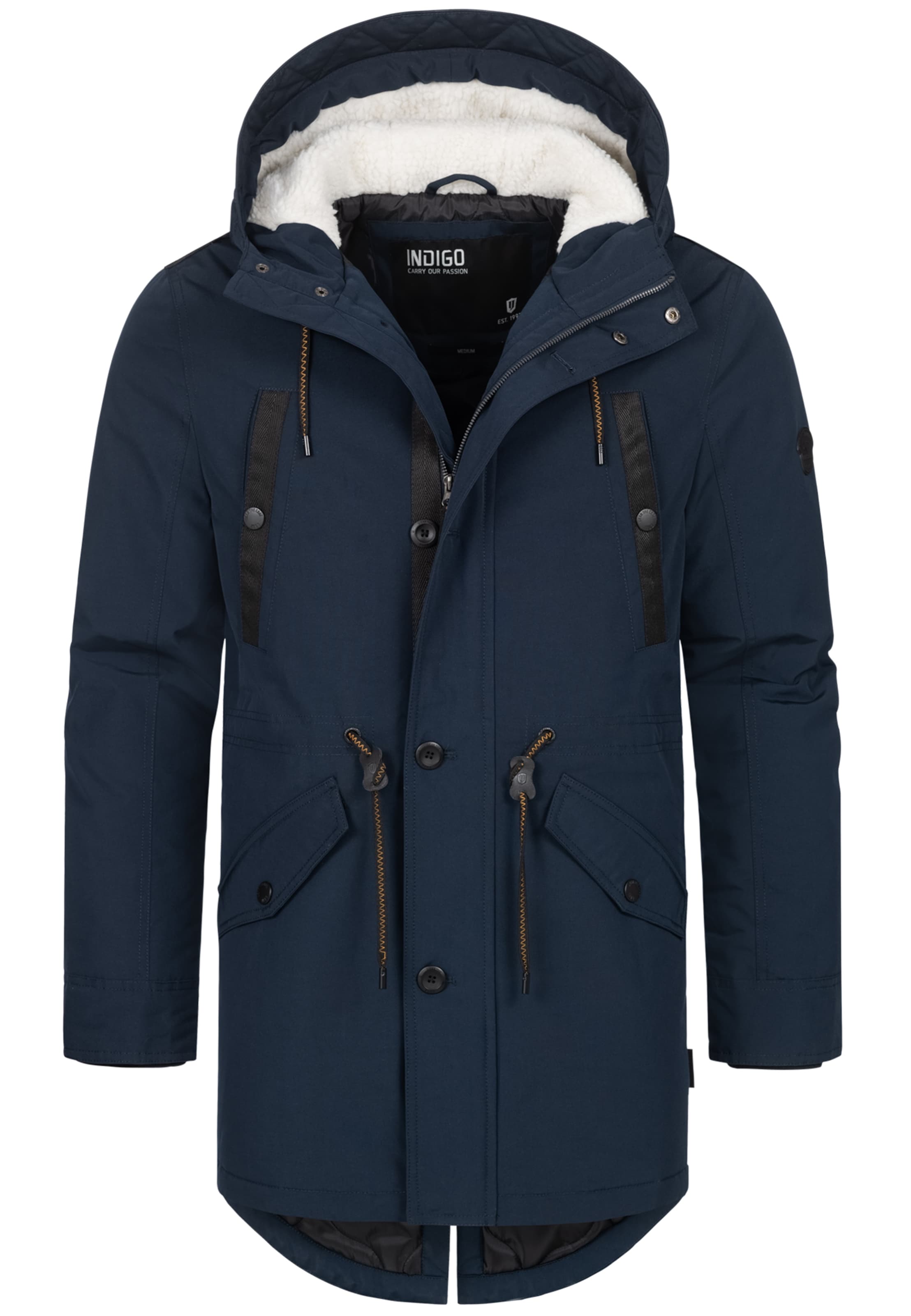 INDICODE JEANS Übergangsparka 'Benicio' in Blau: Vorderseite