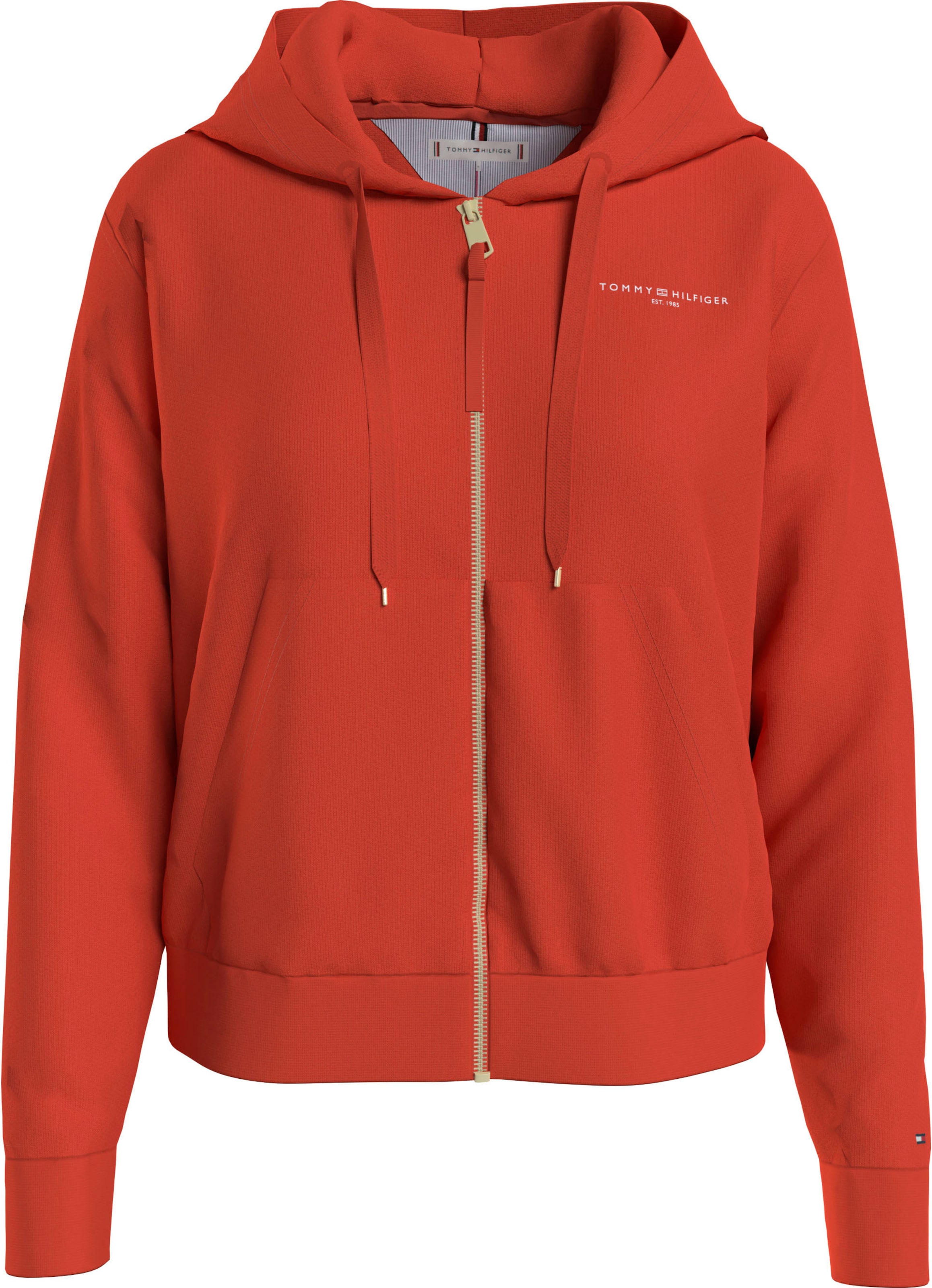 Tommy hilfiger red deals zip up hoodie