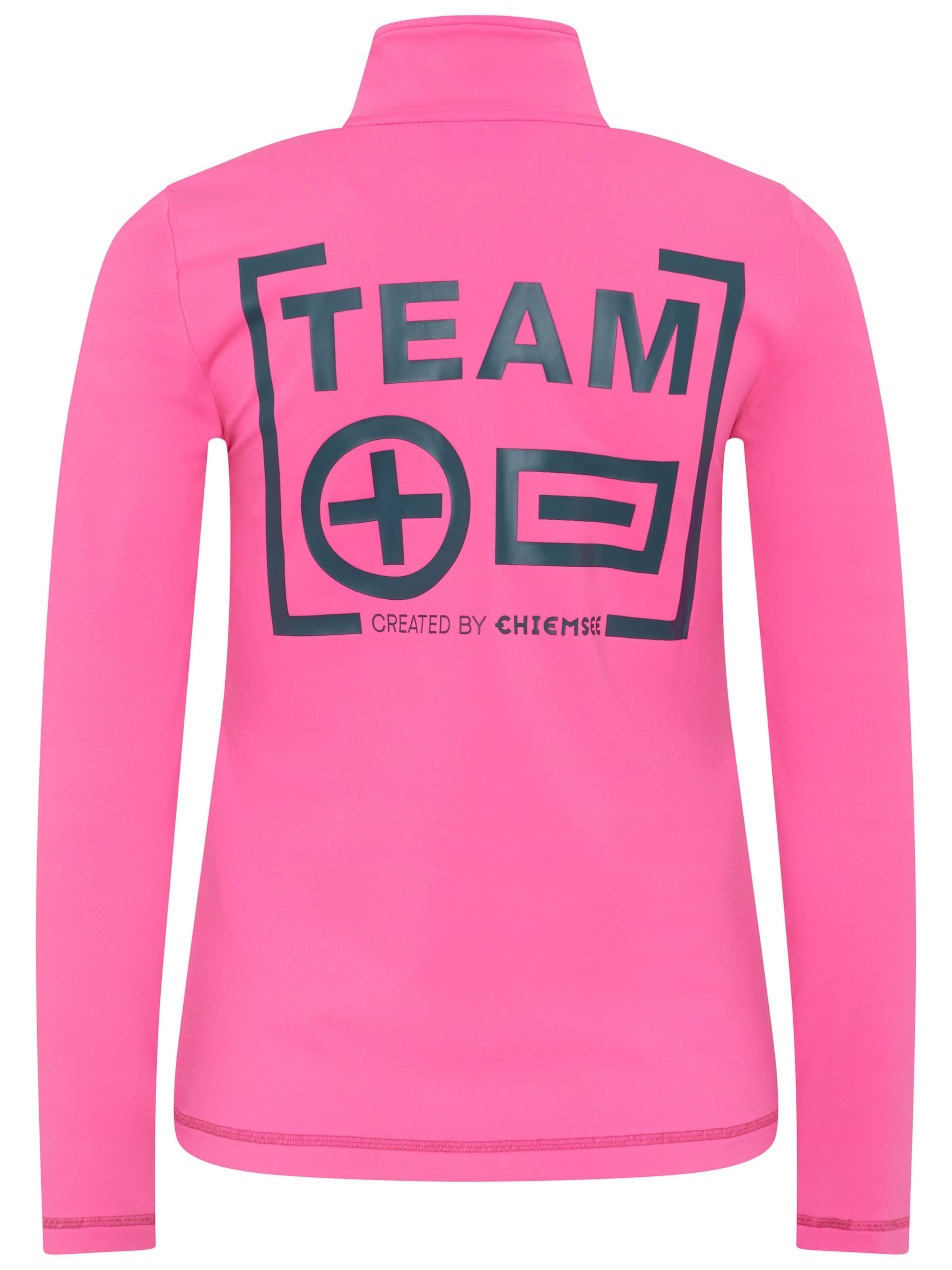 CHIEMSEE Fleecepullover ' mit auffälligem PlusMinus-Print ' in Pink