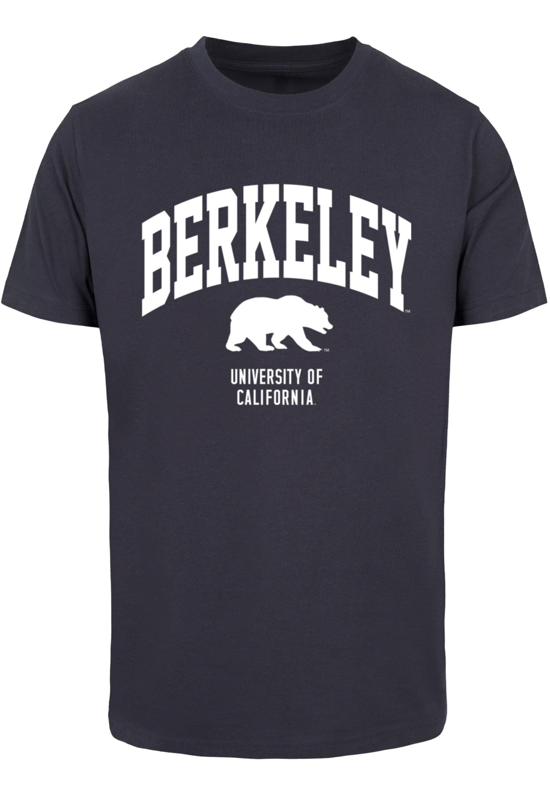 Merchcode T-Shirt 'Berkeley University - Bear' in Blau: Vorderseite