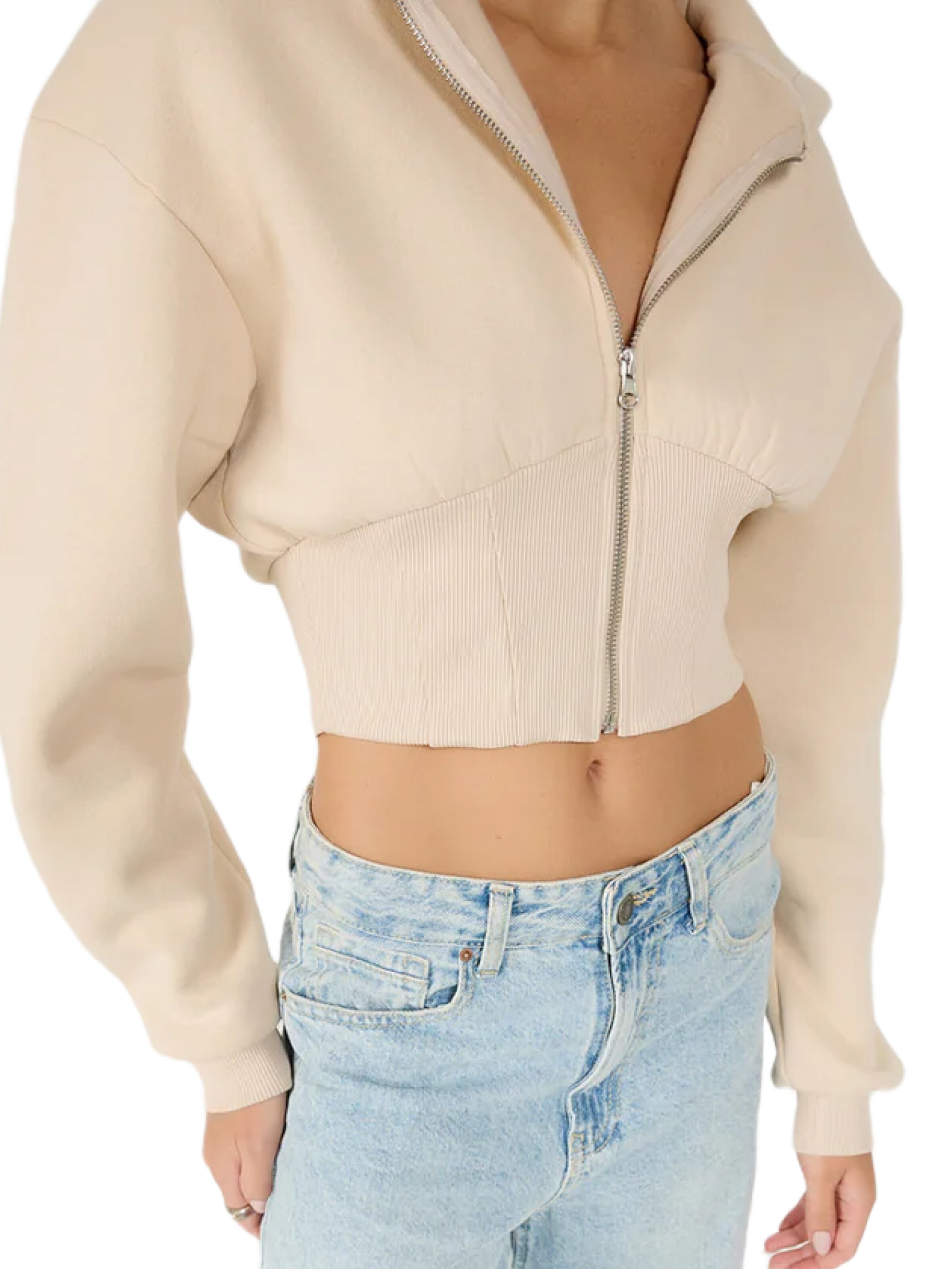 No Matter What Sweat jacket in Beige