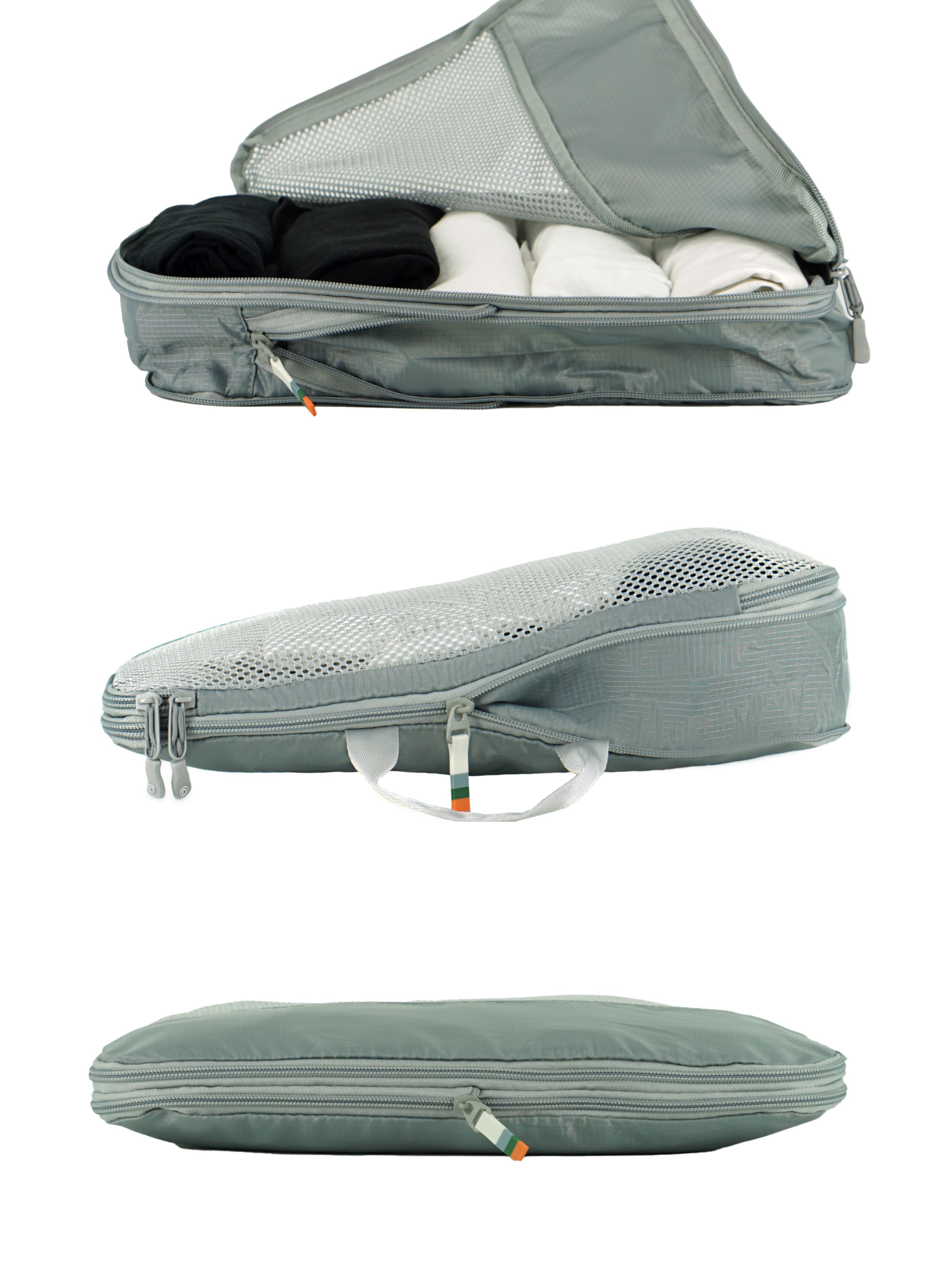 TRAVEL DUDE Travel Bag 'Packing Cubes Set 4 Teilig mit Kompression, Packwürfel, Packtaschen Set für Rucksack & Koffer' in Grey