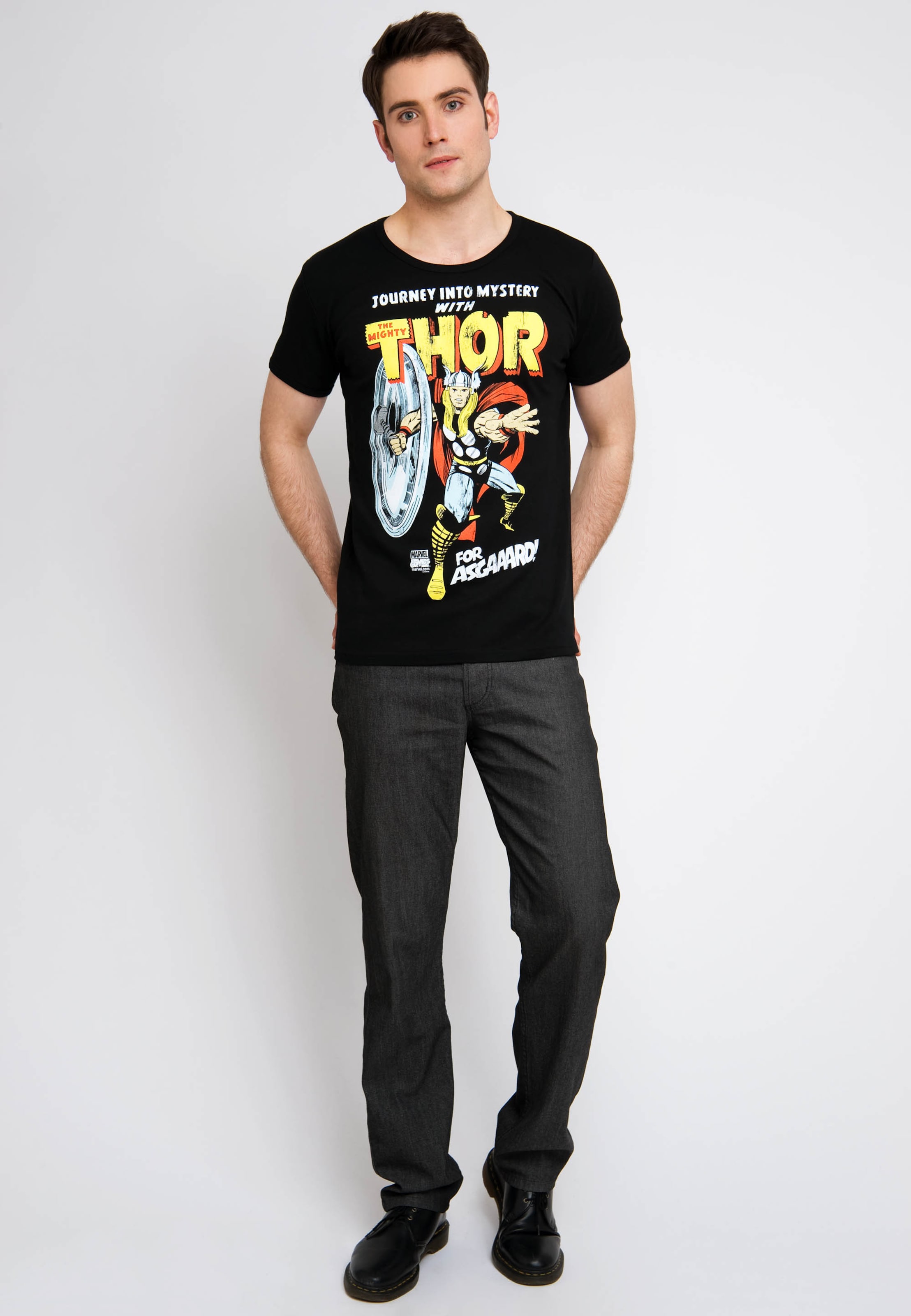 Männer Shirts LOGOSHIRT T-Shirt 'Thor For Asgaaard' in Schwarz - KD35135