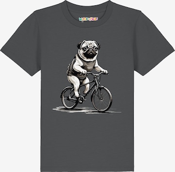 T-Shirt 'Mops auf Fahrrad' watabout.kids en gris : devant