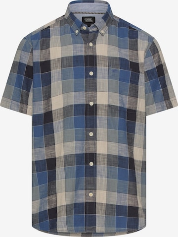 CAMEL ACTIVE Karohemd aus reiner Baumwolle in Blau: Vorderseite