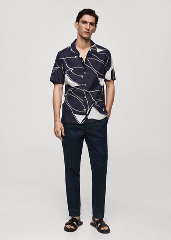 MANGO MAN Regular fit Button Up Shirt 'Tropez' in Blue