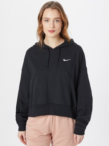 Nike SportswearSweater majica 'Swoosh' - crna boja: prednji dio