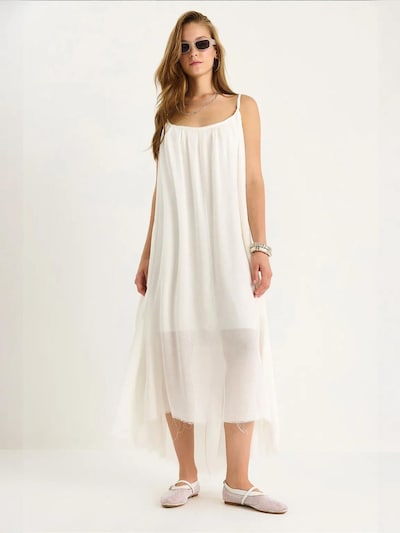 Bianco Lucci Robe d’été en 38 en blanc cassé, Vue avec produit