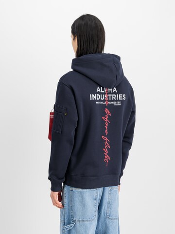 ALPHA INDUSTRIES Mikina - Modrá: predná strana