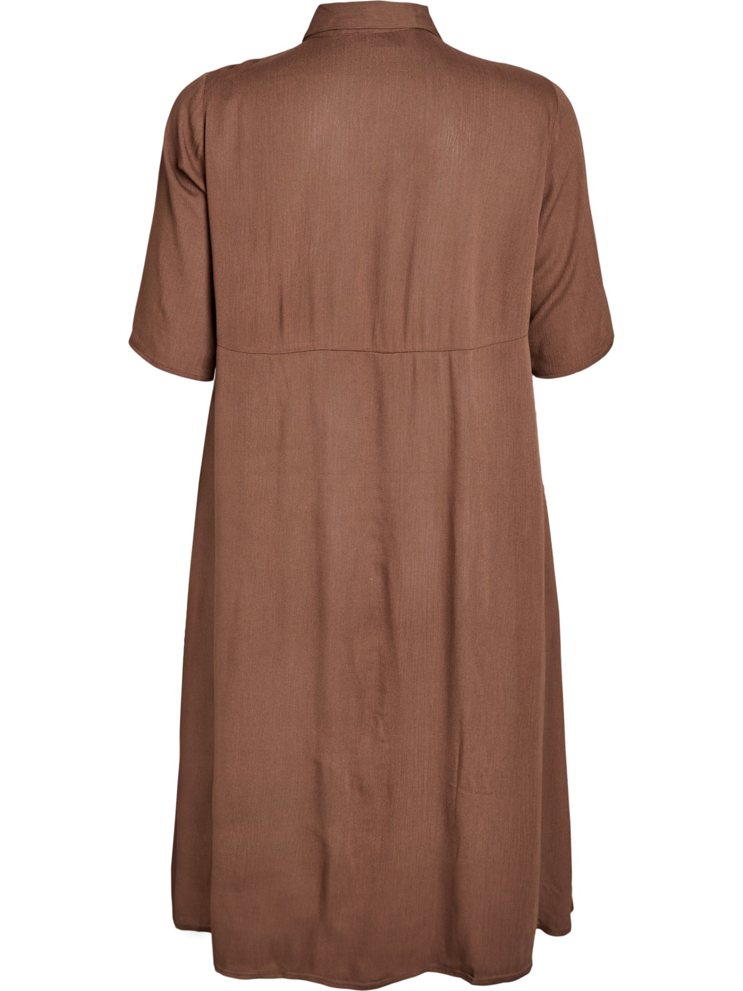 Zizzi Sukienka koszulowa 'Erose' w kolorze brązowy