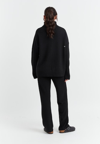 Chinti & Parker Zvonové kalhoty Kalhoty 'Pure Cashmere' – černá