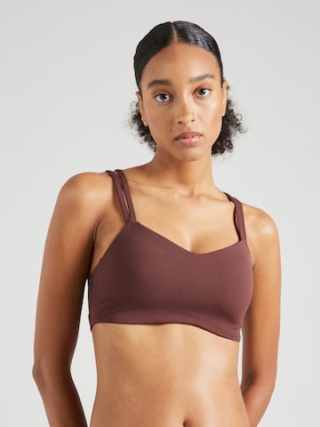 NIKE Bustier Sport bh in Bruin: voorkant