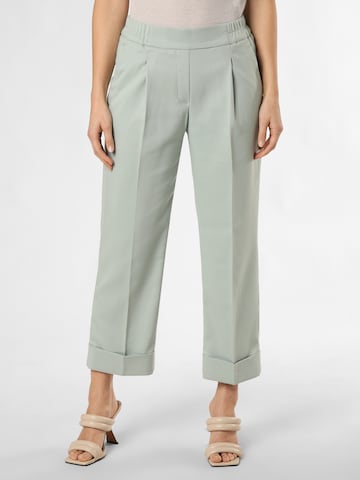 OPUS Loose fit Pleat-Front Pants 'Maikito' in Green: front