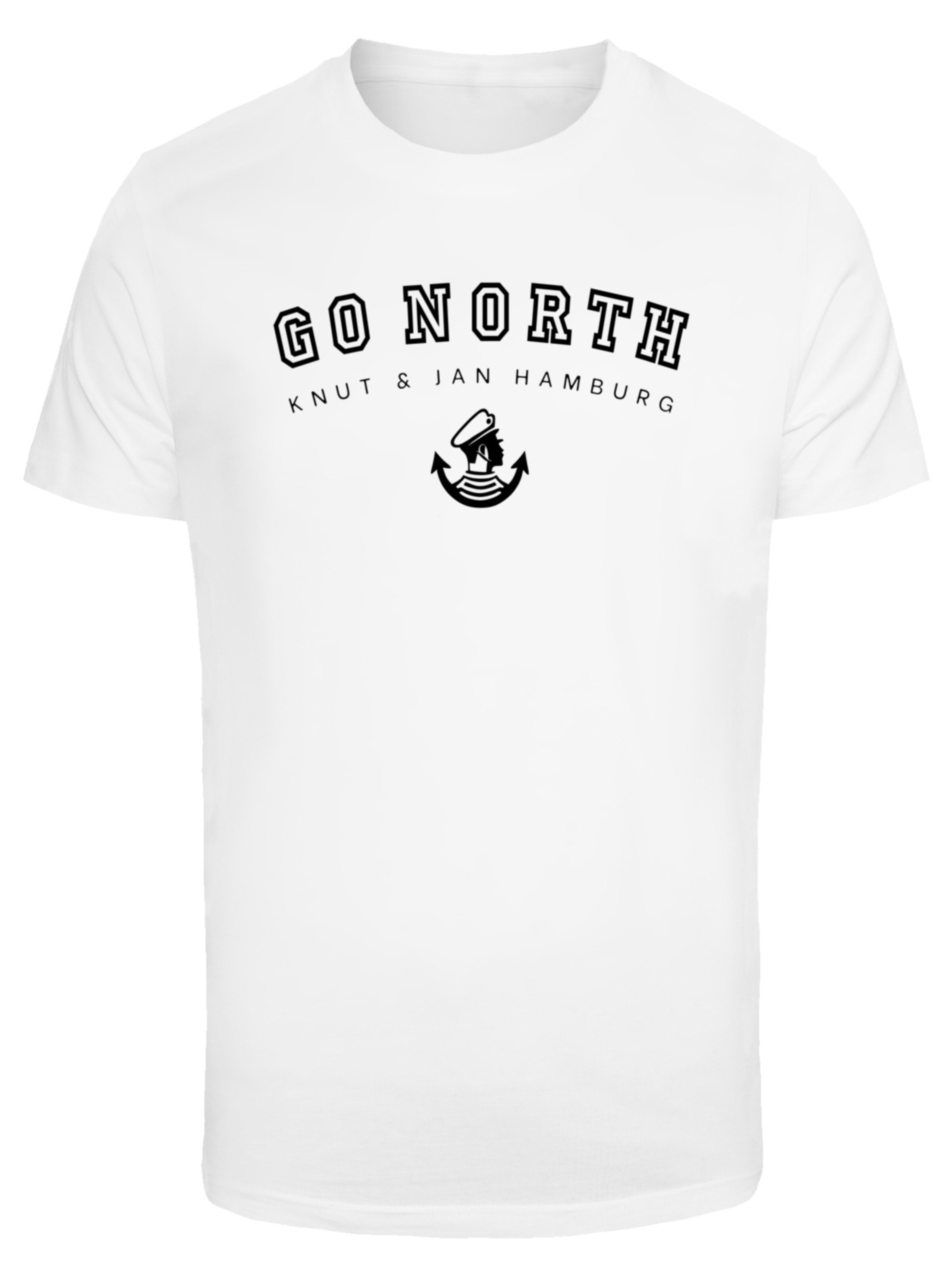 T-Shirt 'Go North' F4NT4STIC en blanc : devant