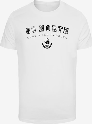 T-Shirt 'Go North' F4NT4STIC en blanc : devant