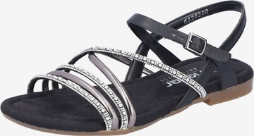 Rieker Strap sandal in Black: front