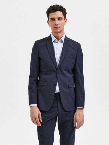 Coupe slim Veste de costume 'ELON' SELECTED HOMME en bleu : devant