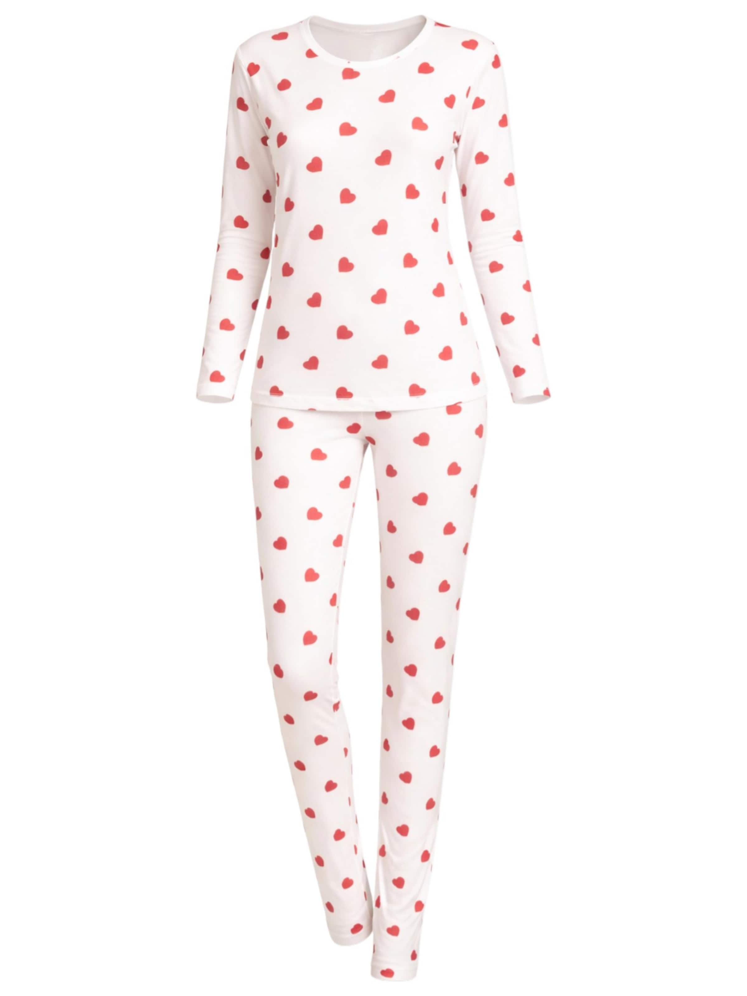 fashionshowcase Pyjama 'HeartEase Set'‌‌‌‌‌‌‌‌ in Weiß: Vorderseite