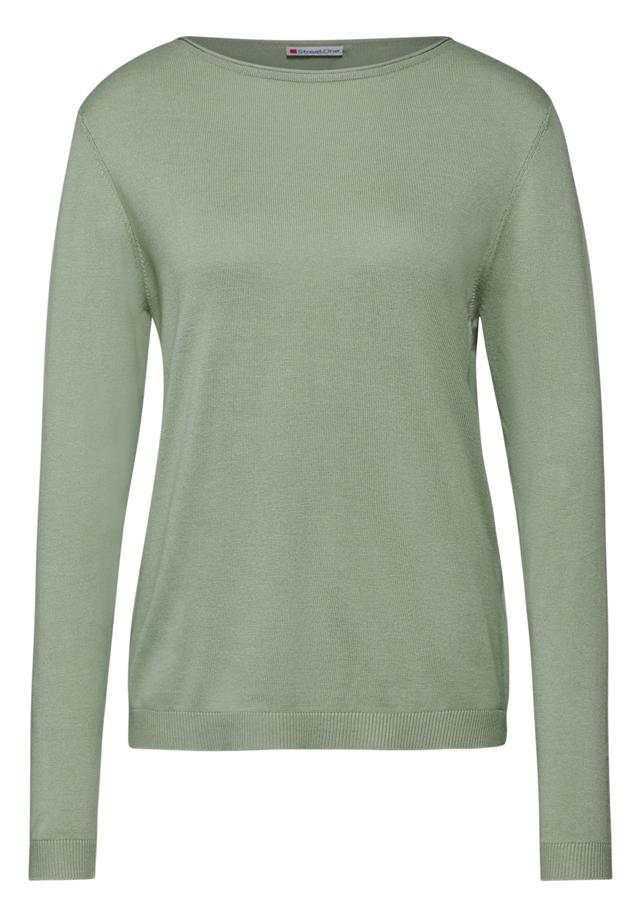 STREET ONE Weicher Strickpullover in Grün: Vorderseite