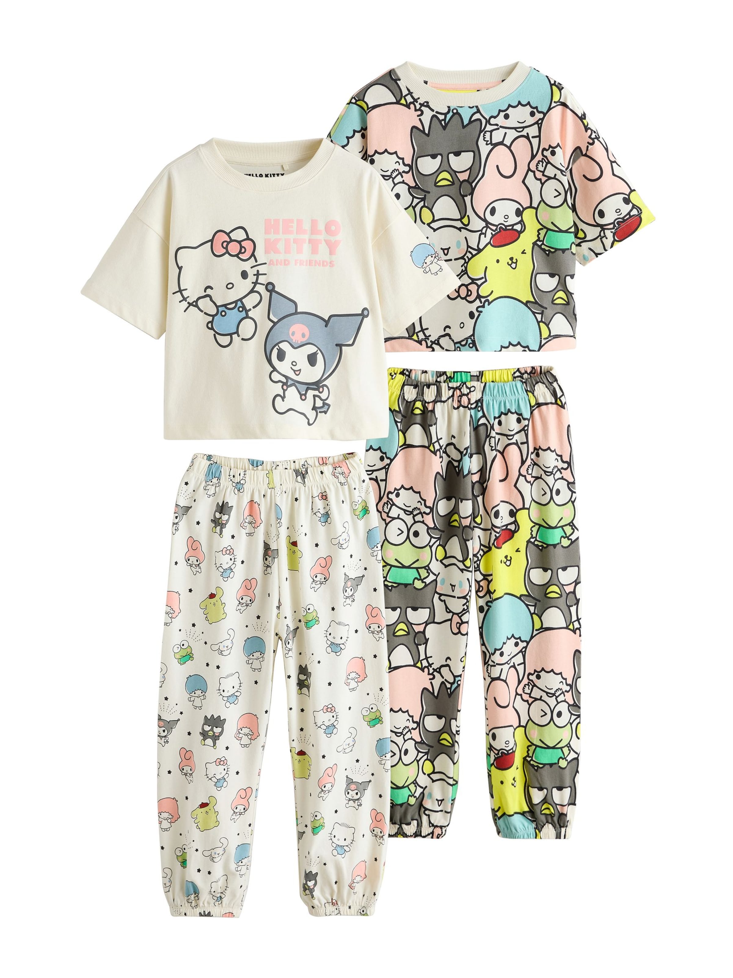 Next Schlafanzug 'Hello Kitty' in Beige: Vorderseite