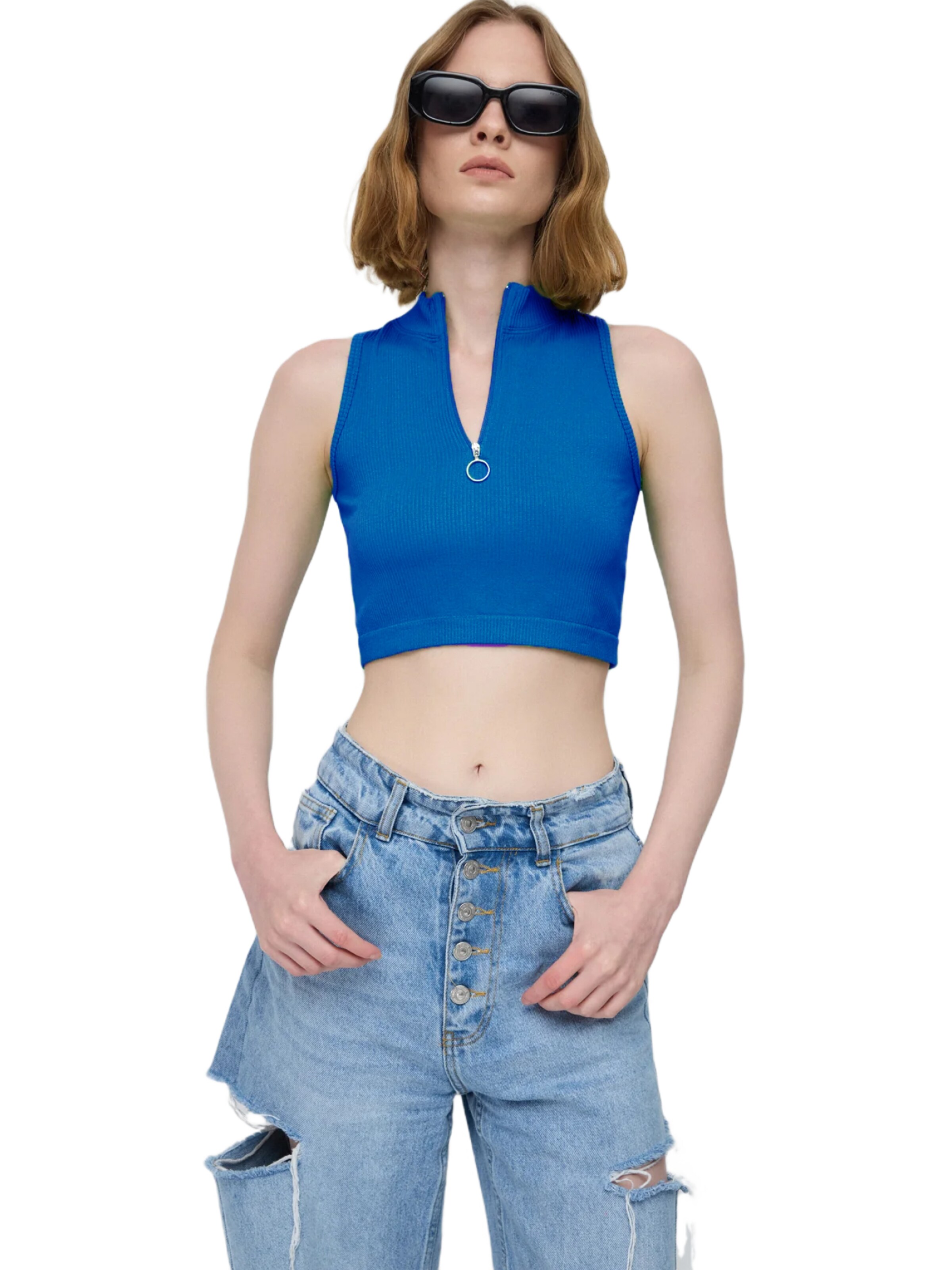 No Matter What Knitted Top in Blue