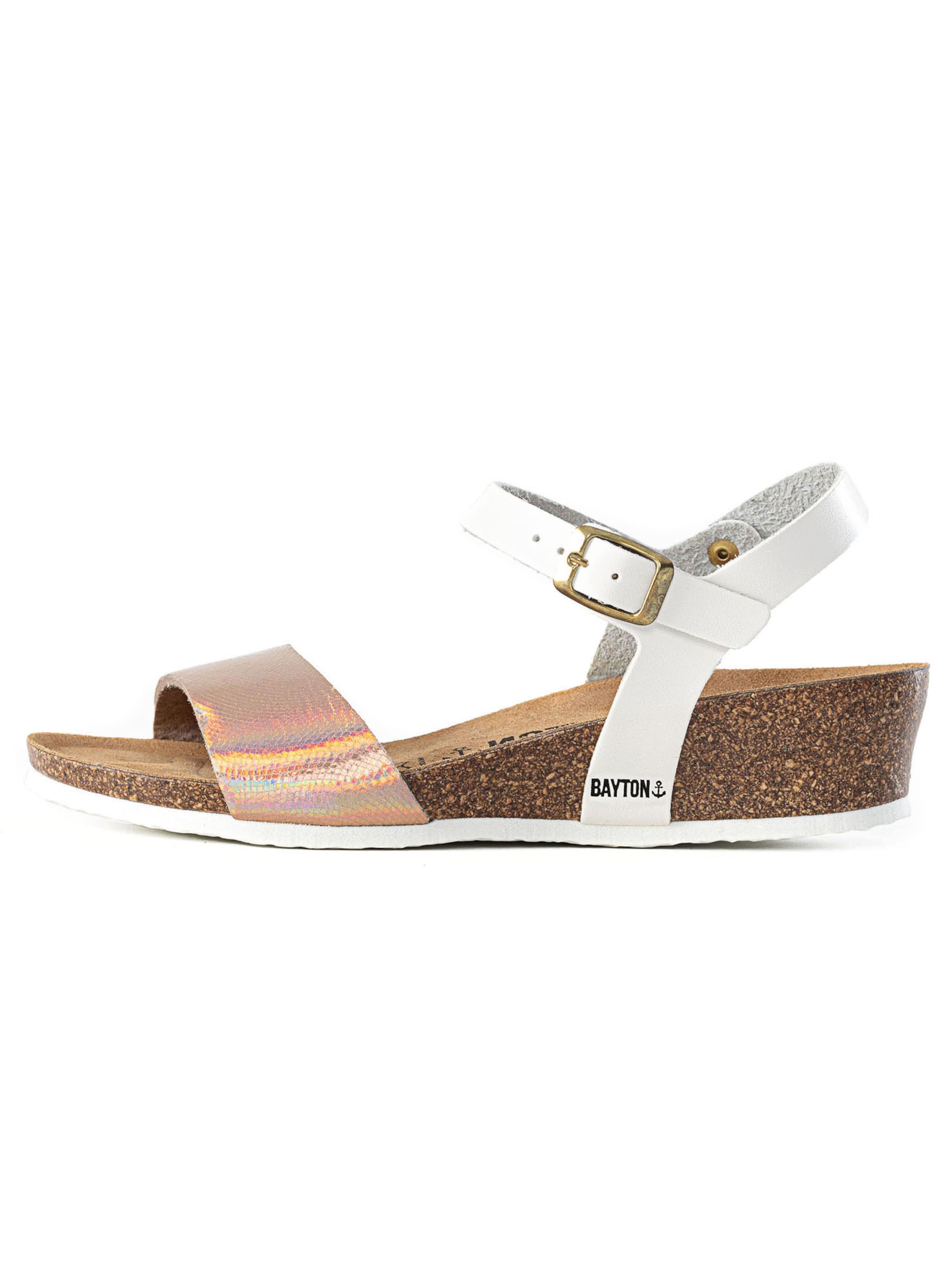 Bayton Sandaal 'Wodonga' in de kleur Rose-goud / Rosa / Zwart / Wit, Productweergave