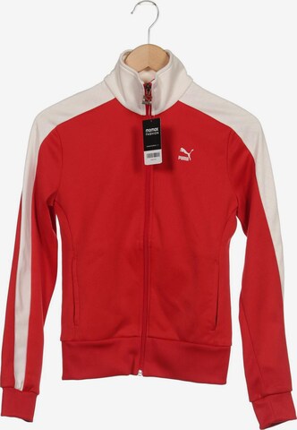 PUMA Sweatshirt & Zip-Up Hoodie in M in Red: front