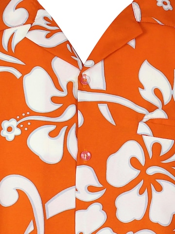 King Kameha Shirt 'Hibiscus' in Orange