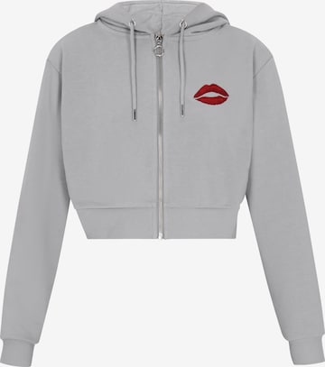 myMo ROCKS Кофта на молнии 'Comfy' в Серый: спереди