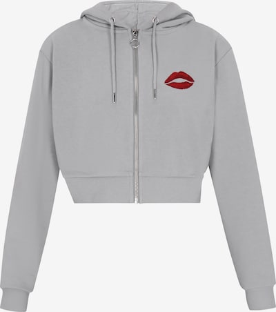 myMo ROCKS Mikina 'Comfy' - šedá / rubínově červená, Produkt