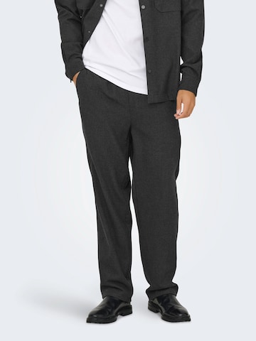 Only & Sons Loosefit Παντελόνι 'ONSMARK' σε γκρι: μπροστά