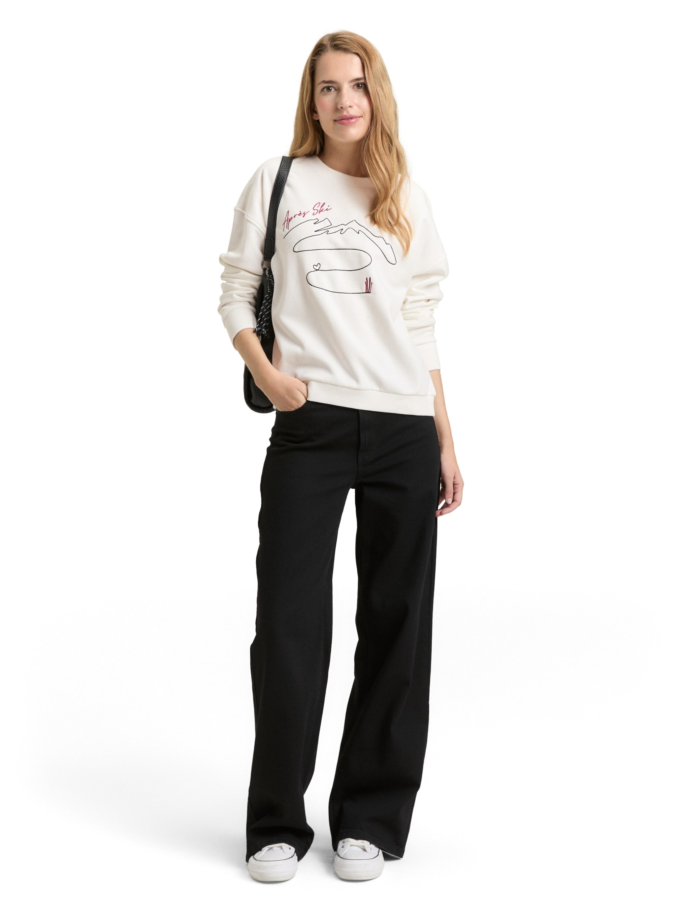 Sweat-shirt TOM TAILOR en blanc