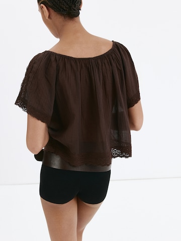 MANGO Blus 'EVA' i brun