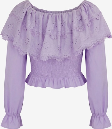 Chemisier IZIA en violet : devant