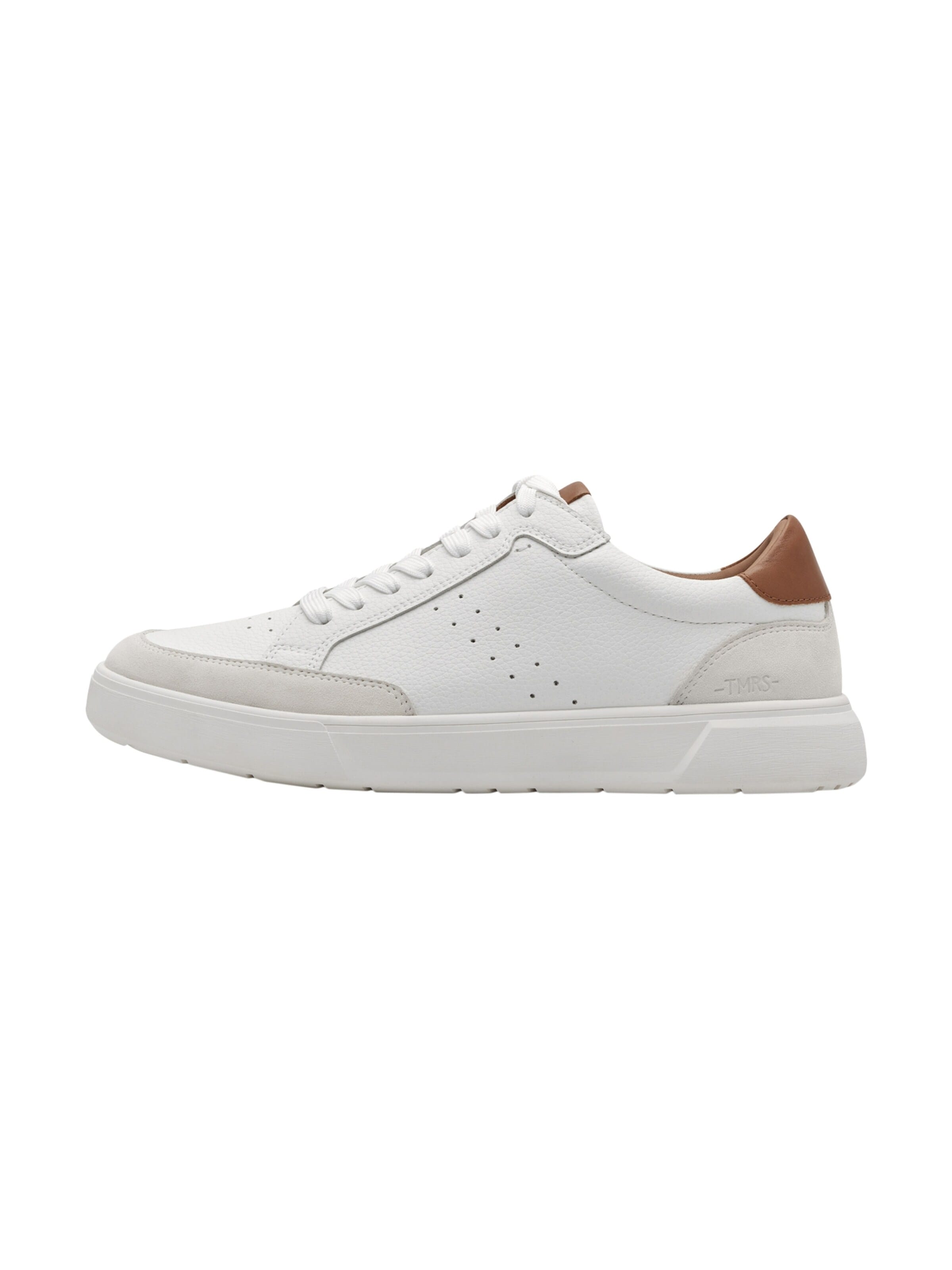 Tamaris Sportieve veterschoen 'Niedrige Sneaker aus Leder' in Wit: voorkant