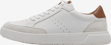 Tamaris Sportieve veterschoen 'Niedrige Sneaker aus Leder' in Wit: voorkant